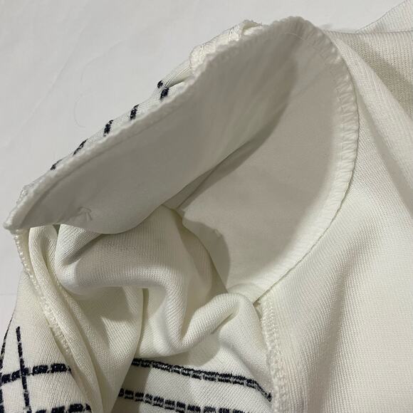 Ming Wang Embroidered Knit Cardigan Jacket - White - Small - Picture 13 of 16